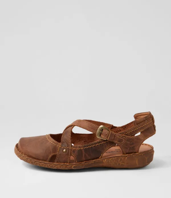 Women JOSEF SEIBEL Rosalie 13 Brandy Leather Flat Shoes
