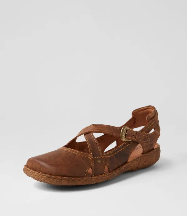 Women JOSEF SEIBEL Rosalie 13 Brandy Leather Flat Shoes