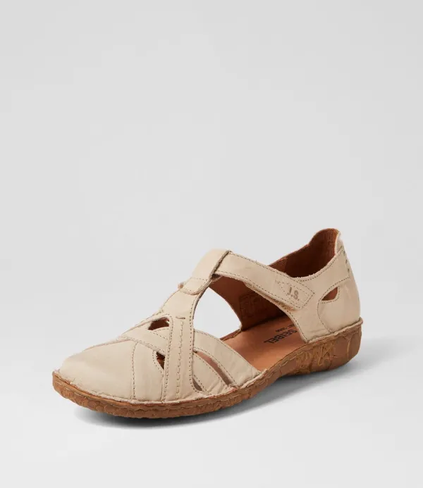 Women JOSEF SEIBEL Rosalie 29 Creme Leather Flat Shoes