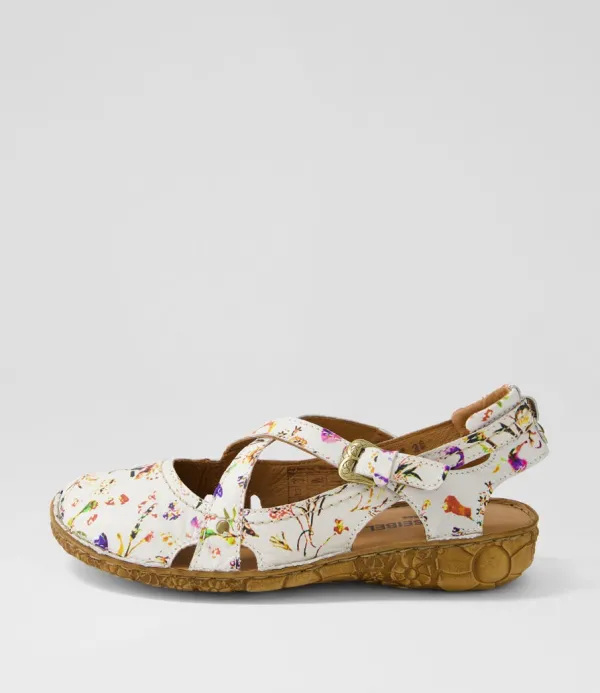 Women JOSEF SEIBEL Rosalie 13 Weiss Multi Leather Flat Shoes