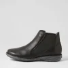 Women DJANGO & JULIETTE Rosiel Black Leather Chelsea Boots