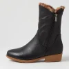 Women DJANGO & JULIETTE Rudo Black Leopard Fur Tumble Nubuck Calf Boots