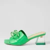 Women DJANGO & JULIETTE Rulie Lime Patent Leather Mules