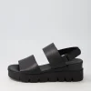 Women DJANGO & JULIETTE Runar Black Leather Sandals