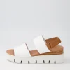 Women DJANGO & JULIETTE Runar White Dark Tan Leather Sandals