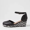 Women DJANGO & JULIETTE Rylaf Black Aztec Leather Clogs