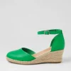 Women DJANGO & JULIETTE Rylen Bright Emerald Natural Rope Leather Wedges