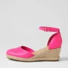 Women DJANGO & JULIETTE Rylen Hot Pink Natural Rope Leather Wedges