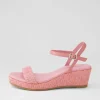Women DJANGO & JULIETTE Sable Pink Synthetic Raffia Leather Espadrilles
