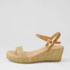 Women DJANGO & JULIETTE Sable Tan Synthetic Raffia Leather Espadrilles
