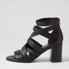 Women DJANGO & JULIETTE Sadals Black Leather Sandals