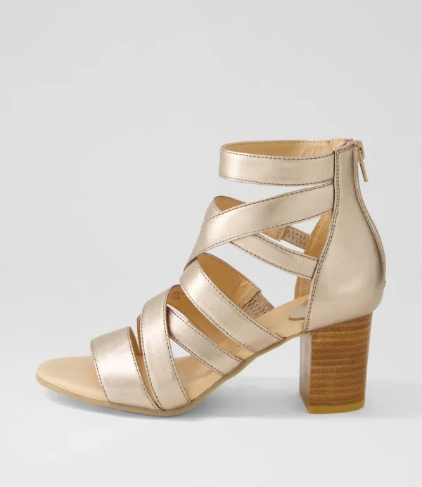 Women DJANGO & JULIETTE Sadals Champagne Leather Sandals