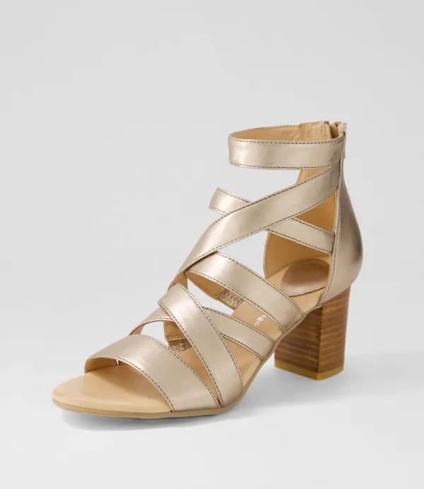 Women DJANGO & JULIETTE Sadals Champagne Leather Sandals