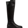 Women ZIERA Sallies Xf Black Stretch Leather Knee High Boots