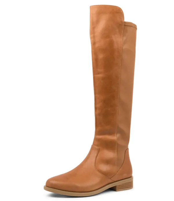 Women ZIERA Sallies Xf Tan Stretch Leather Knee High Boots