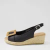 Women DJANGO & JULIETTE Saloso Black Natural Leather Buckle Sandals