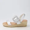Women DJANGO & JULIETTE Samiya Silver Leather Buckle Espadrilles