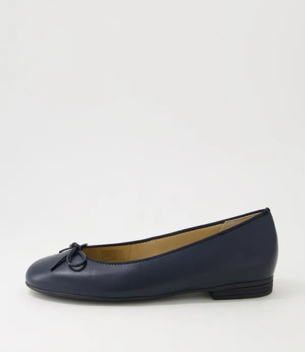 Women ARA Sardinia 29 Blau Leather Ballet Flats