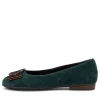 Women ARA Sardinia 09 Peacock Suede Ballet Flats
