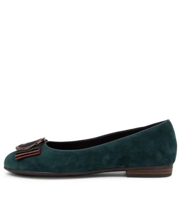 Women ARA Sardinia 09 Peacock Suede Ballet Flats