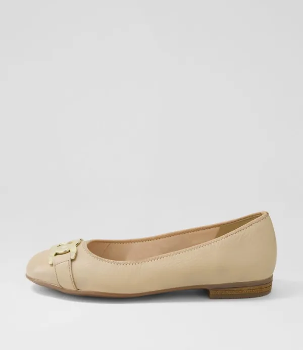 Women ARA Sardinia 14 Sand Leather Ballet Flats