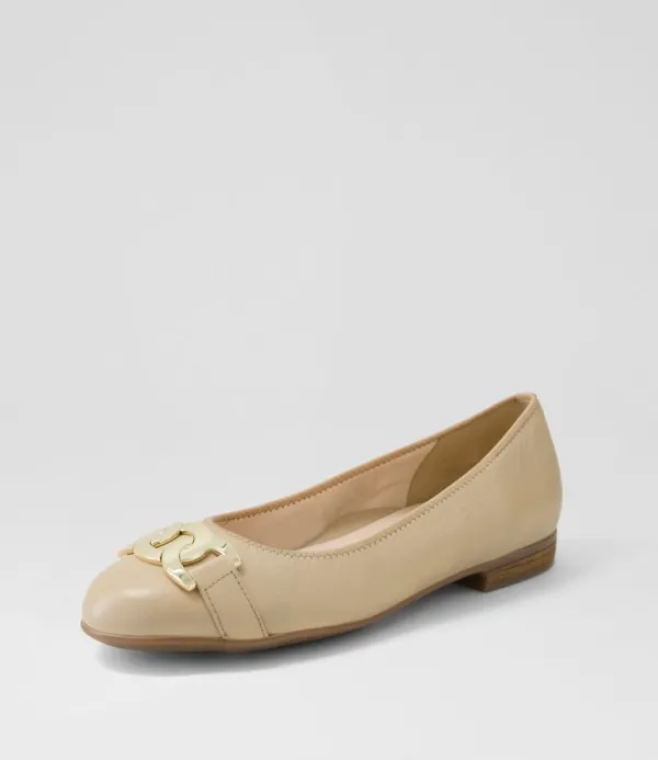 Women ARA Sardinia 14 Sand Leather Ballet Flats