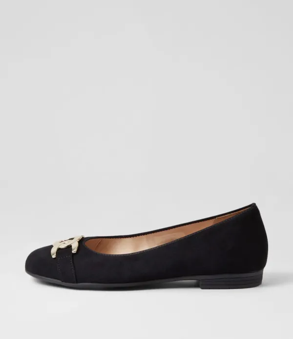 Women ARA Sardinia 14 Schwarz Suede Ballet Flats
