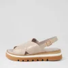 Women DJANGO & JULIETTE Sasi Almond Croc Leather Sandals