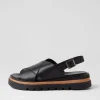 Women DJANGO & JULIETTE Sasi Black Leather Sandals