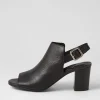 Women DJANGO & JULIETTE Sauda Black Leather Sandals