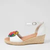 Women DJANGO & JULIETTE Savea White Bright Suede Leather Sandals