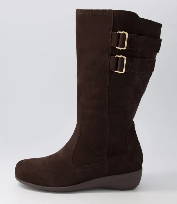 Women ZIERA Sawyer Xf Choc Tumble Nubuck Knee High Boots