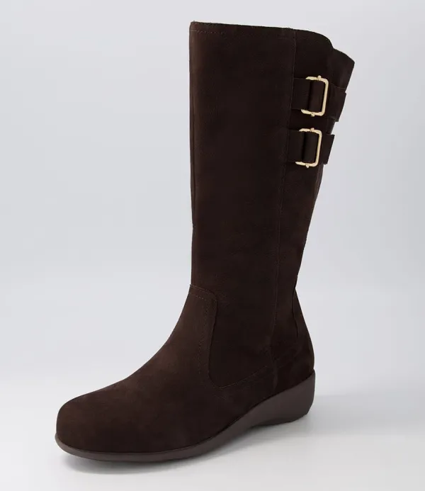 Women ZIERA Sawyer Xf Choc Tumble Nubuck Knee High Boots