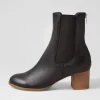 Women DJANGO & JULIETTE Sebasy Black Natural Heel Leather Chelsea Boots