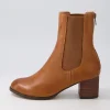 Women DJANGO & JULIETTE Sebasy New Tan Choc Leather Chelsea Boots