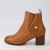 Women DJANGO & JULIETTE Sedna New Tan Choc Leather Chelsea Boots