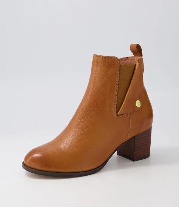 Women DJANGO & JULIETTE Sedna New Tan Choc Leather Chelsea Boots