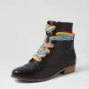 Women DJANGO & JULIETTE Serge Black Leather Lace Up Boots