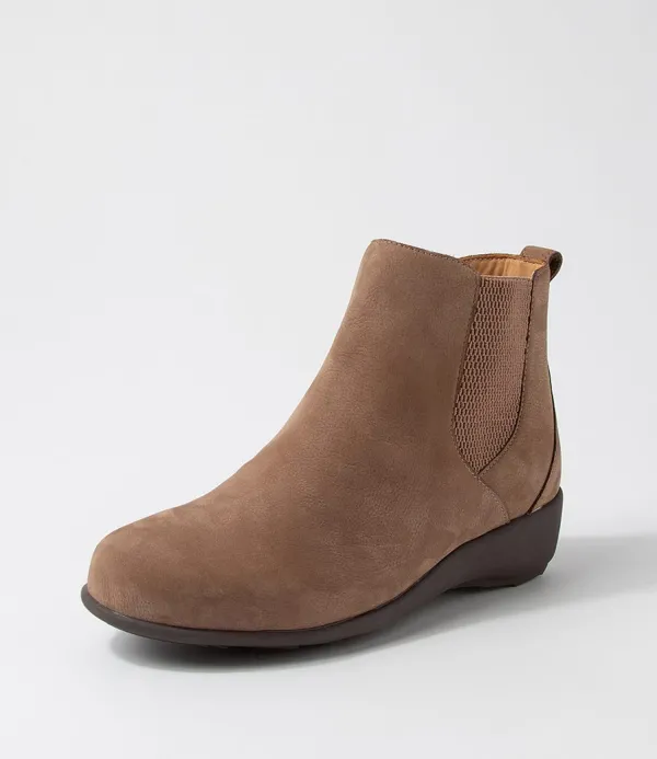 Women ZIERA Shanghai Xf Taupe Tumble Nubuck Chelsea Boots