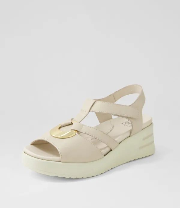 Women ZIERA Sharrell Xw Almond Leather Sandals