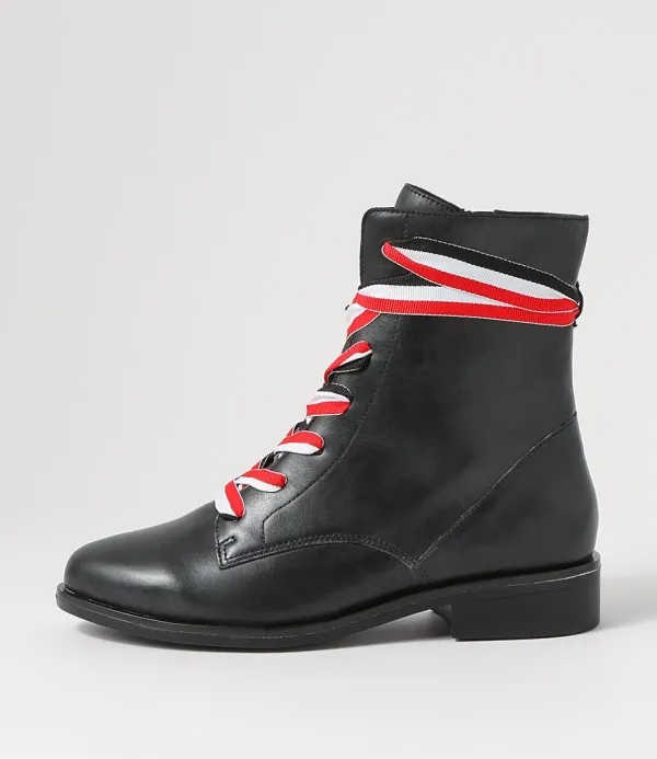 Women ZIERA Sherril Xf Black Leather Ankle Boots