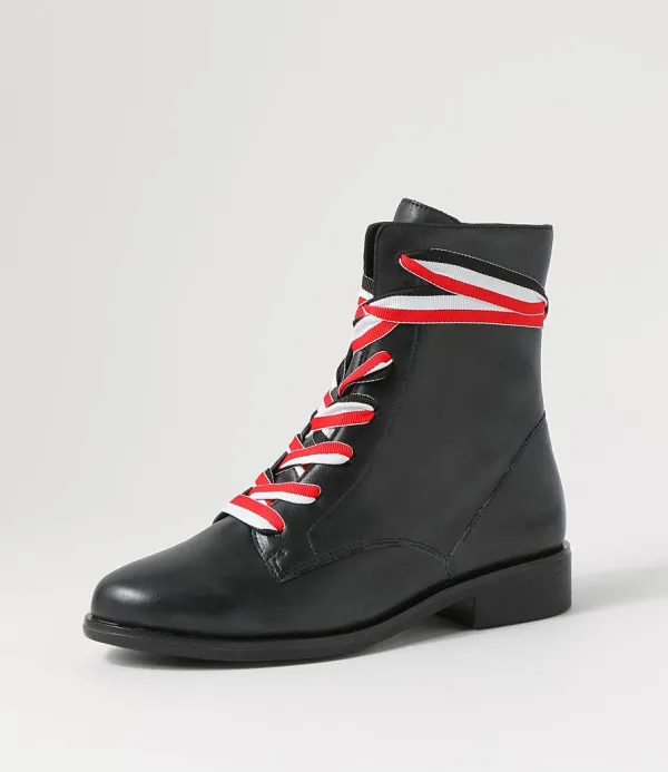Women ZIERA Sherril Xf Black Leather Ankle Boots