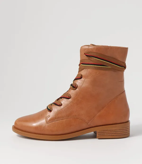 Women ZIERA Sherril Xf Tan Leather Ankle Boots