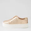 Women DJANGO & JULIETTE Shia Rose Gold Small Cut Leather Sneakers