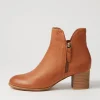 Women DJANGO & JULIETTE Shiannely Cognac Leather Ankle Boots