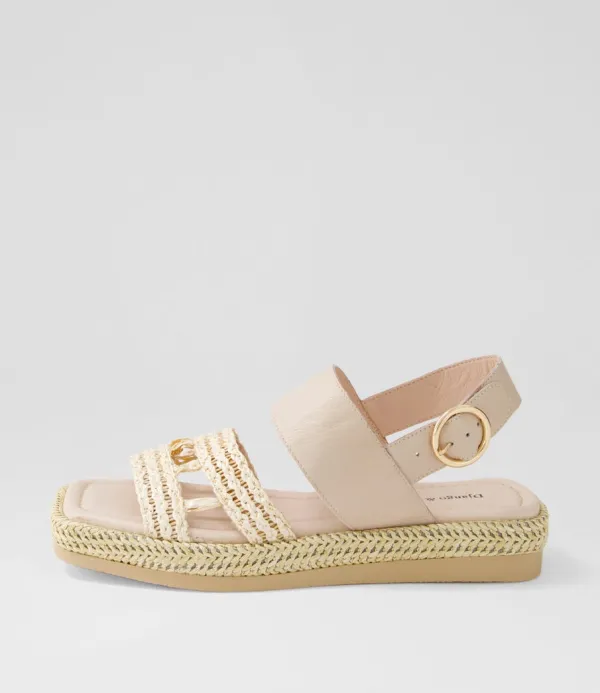 Women DJANGO & JULIETTE Shima Nougat Synthetic Raffia Leather Espadrilles