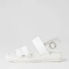 Women DJANGO & JULIETTE Shima White Synthetic Raffia Leather Espadrilles