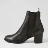 Women DJANGO & JULIETTE Shoko Black Leather Chelsea Boots