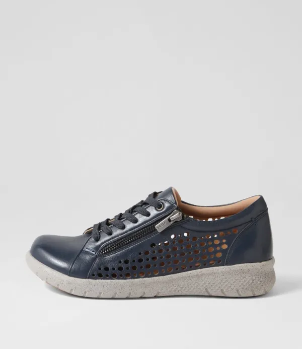 Women ZIERA Shovo Xf Navy Misty Leather Sneakers