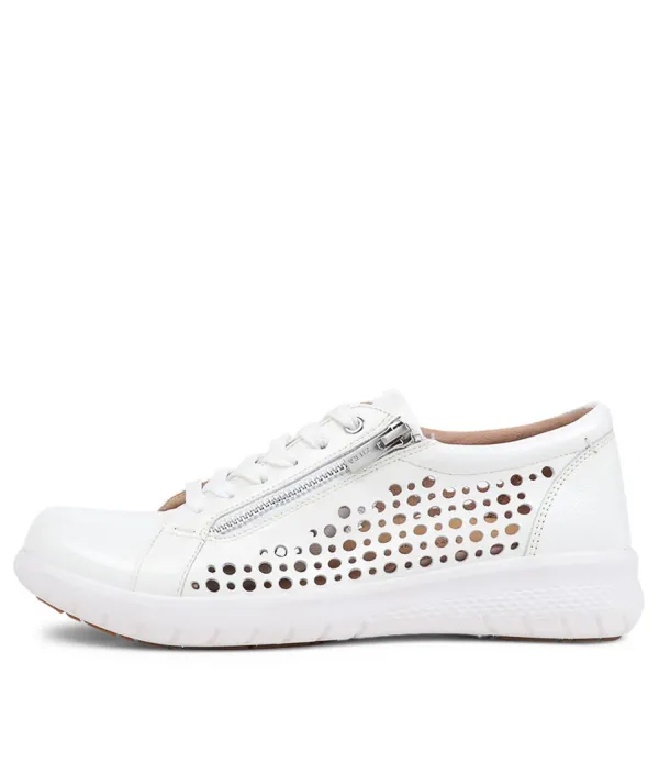 Women ZIERA Shovo Xf White Wrinkle Patent Sneakers